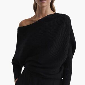REISS Lorna Off the Shoulder Rib Sweater sz Small